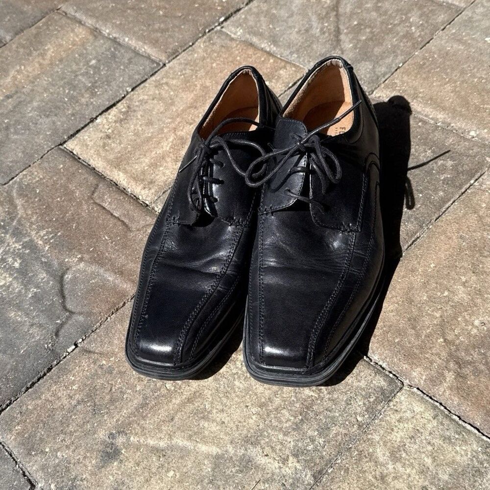 Florsheim Mens Leather Harding Oxford Dress Shoes Black Size 9